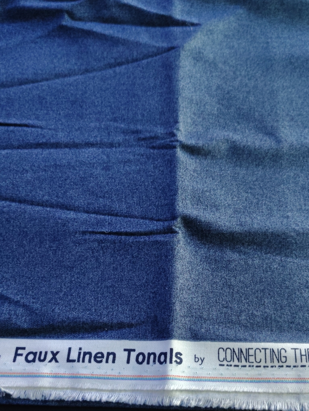 Blue Faux Linen Tonal Fabric 44 Wide By 2/3 Yard